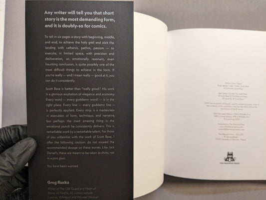 Interior front matter showing an opening quote and colophon in black and white.