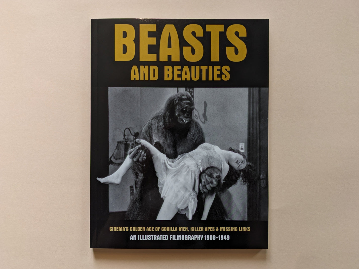 Cover of 'Beasts and Beauties' featuring a scene with a gorilla man and a woman