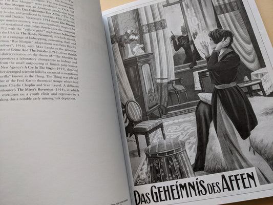 Interior page with film poster "Das Geheimnis des Affen"