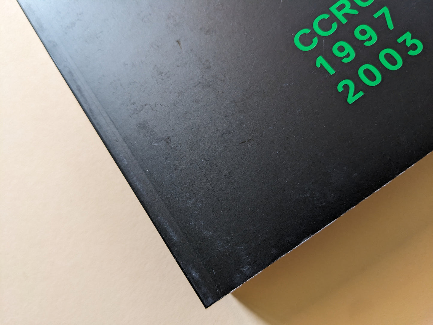 CCRU Writings 1997–2003 – book photo, showing details of damage
