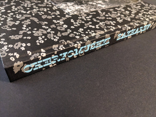 Cheryomushki by Nikolay Bakharev spine, title lettering on floral cloth cover (Stanley/Barker).
