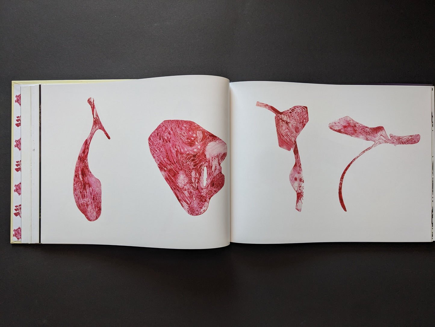 Red biomorphic illustrations