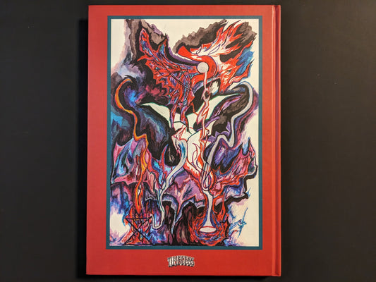 Back cover of Eidola of Set – The Art of Skullflower with dark abstract artwork