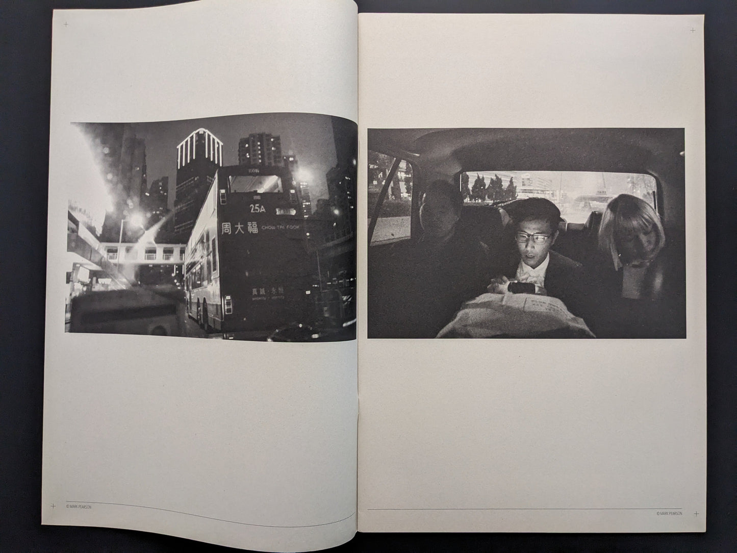 Black-and-white Hong Kong night street scene inside Far East Obsession by Mark Pearson.