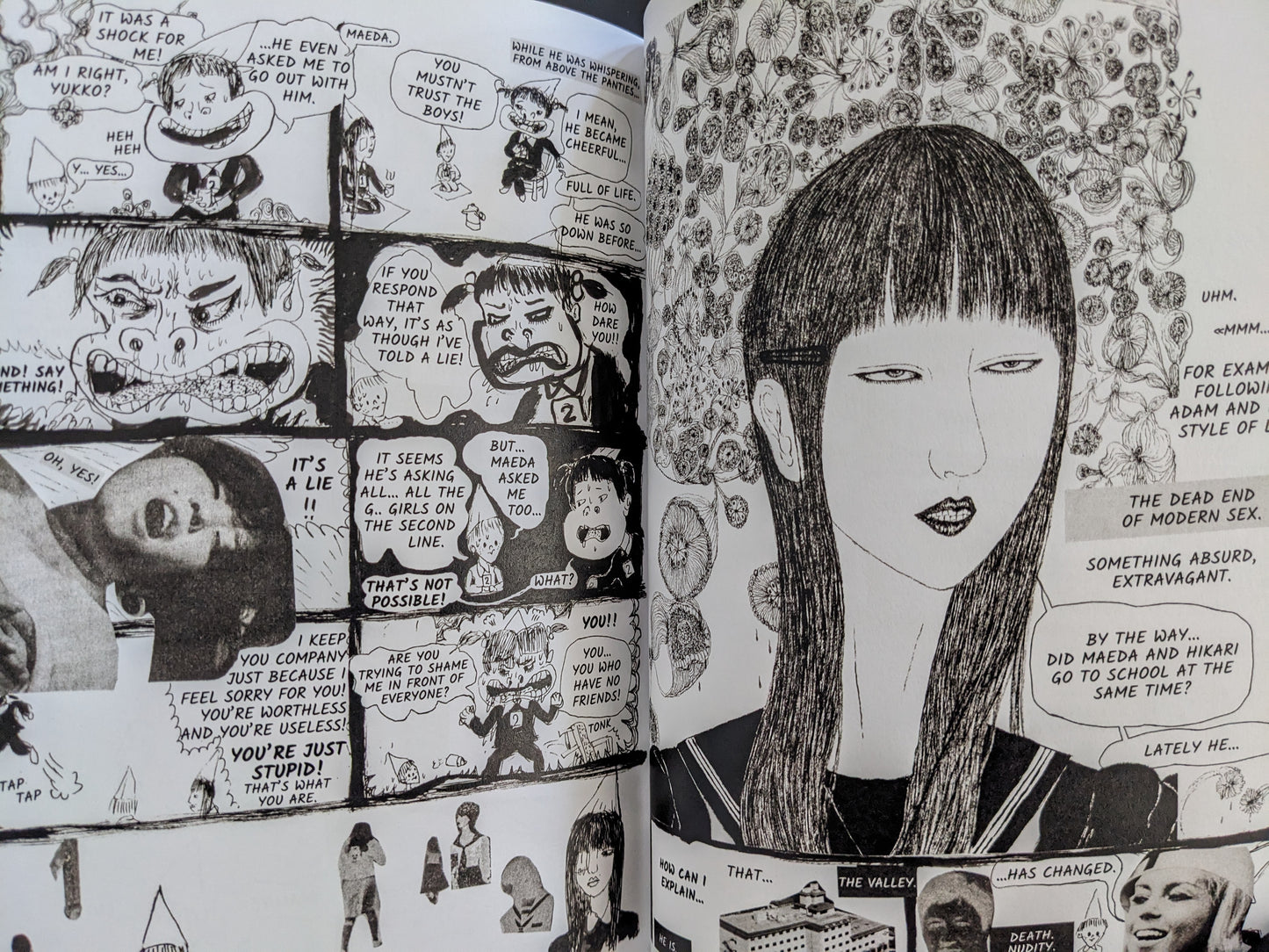 Comic page from "KSKHH" showing stylized facial expressions and narrative chaos