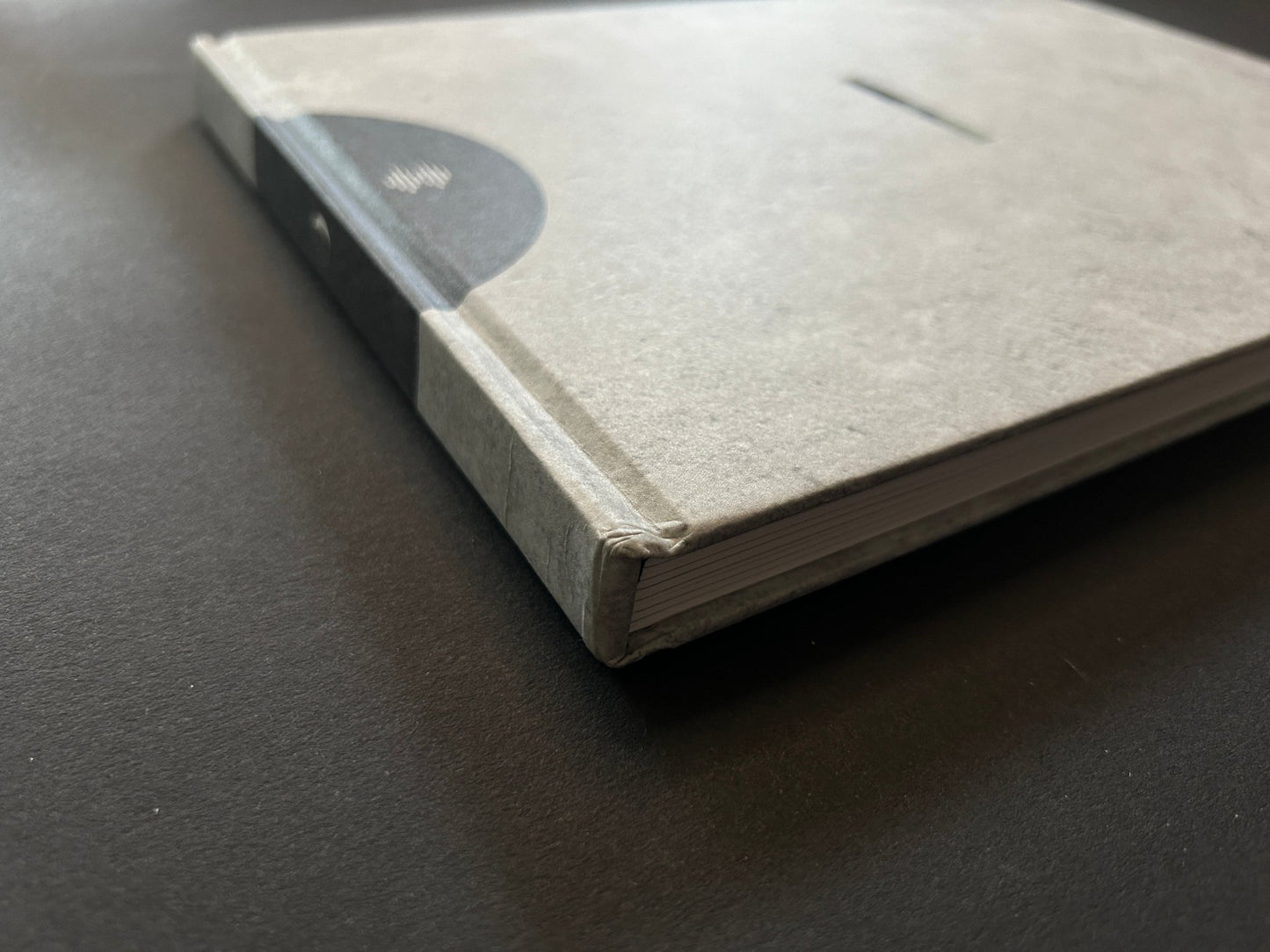 Detail of hardcover with embossed logo and textured surface - Ester Vonplon, Taylor Deupree & Marcus Fischer – Lowlands - IIKKI - Lokator100