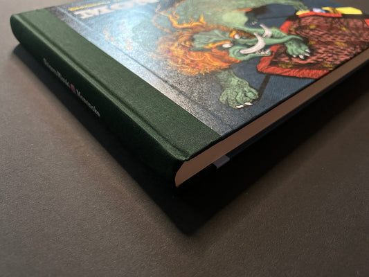 Book spine of Mononoke by Shigeru Mizuki with cloth binding
