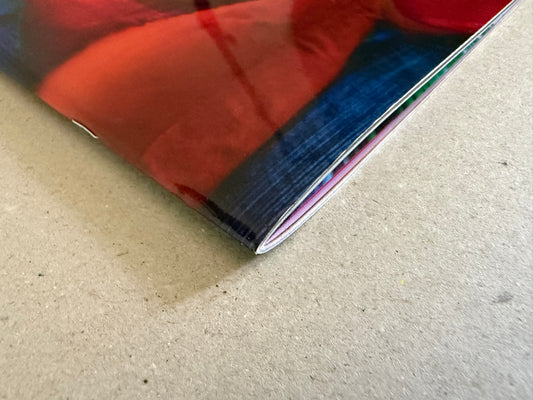 Close-up of the lower corner and page edges of No Erotica No. 5
