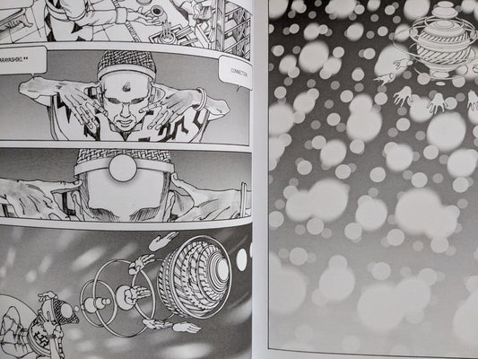 Opening scene with monk-like figure and ritual gesture introducing the parasitic soul extraction process