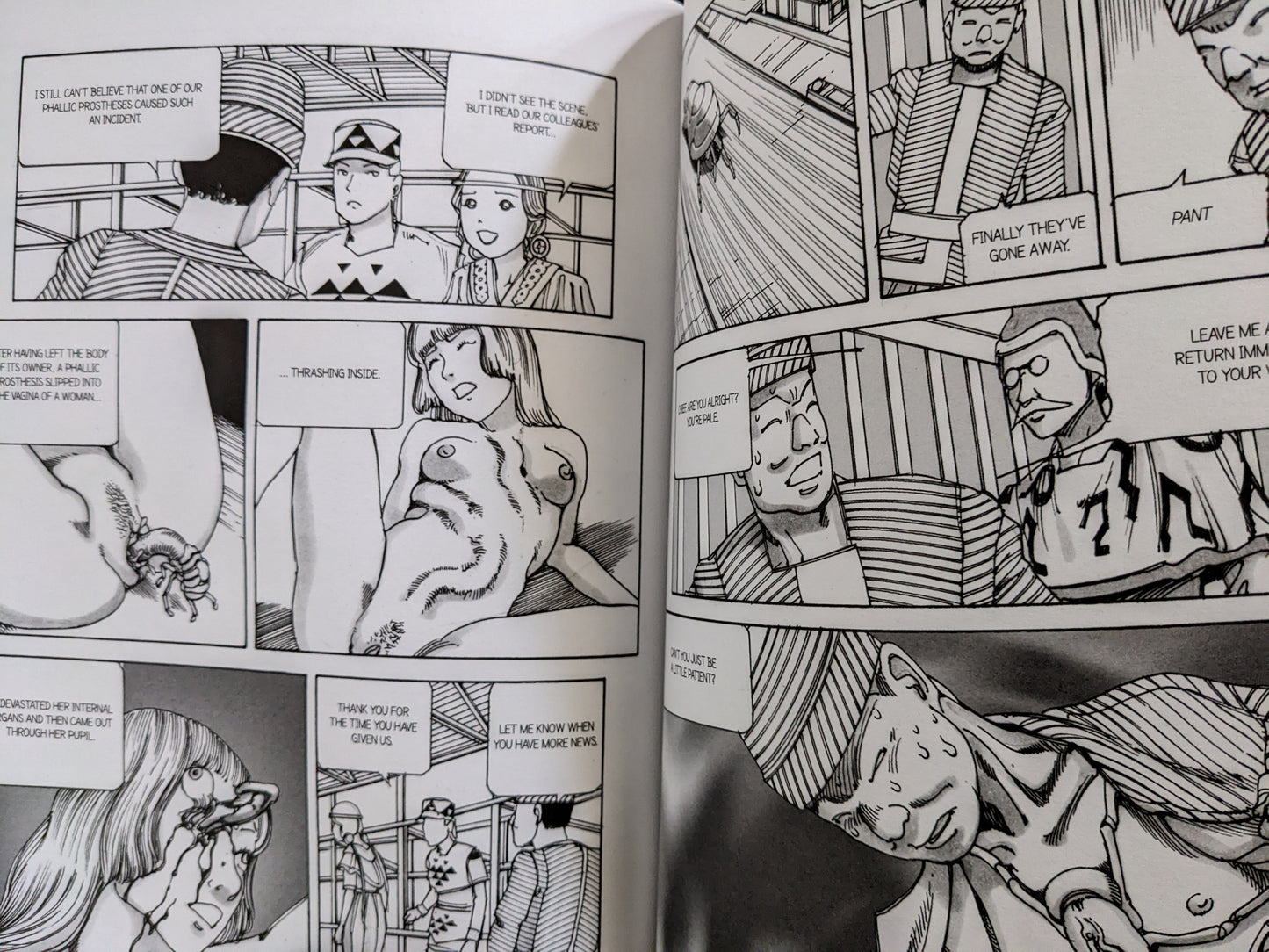 Depiction of erotic and violent consequences of losing control over parasitic prosthetics, shown with explicit body horror
