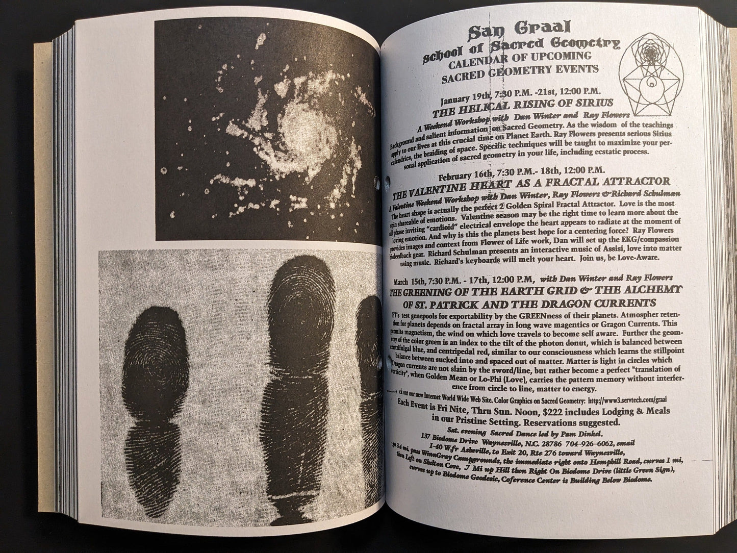 Illustrated pages from Pi: The Guerilla Diaries with symbols, fingerprints, and text fragments.