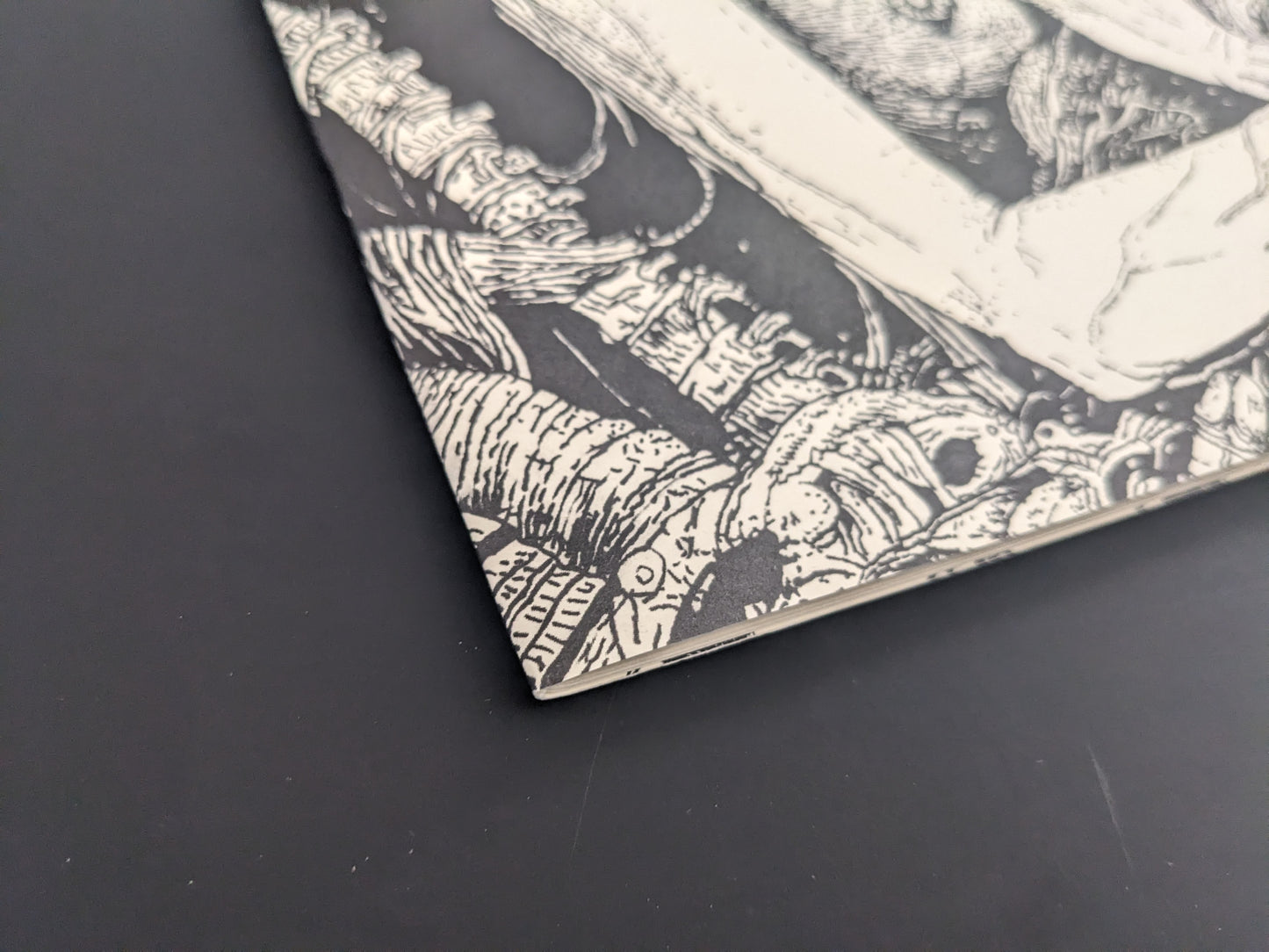 Close-up of a corner of Rattling City #1 comic book