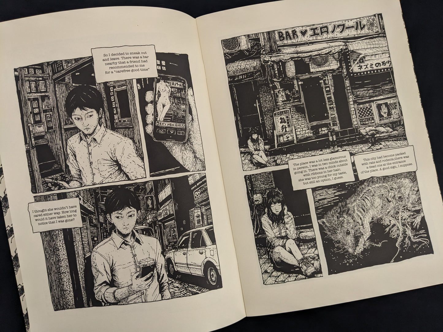 Interior page of Rattling City #1 showing city streets and main characters in a dark urban setting