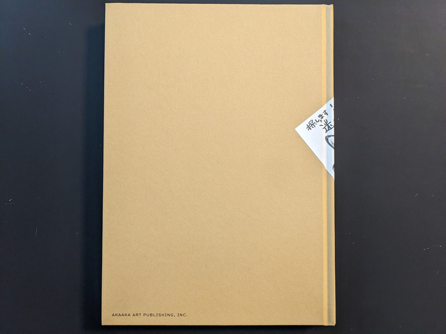 Back cover of Sasuke by Masahisa Fukase, with a kraft-coloured hardcover and a small belly-band corner visible.