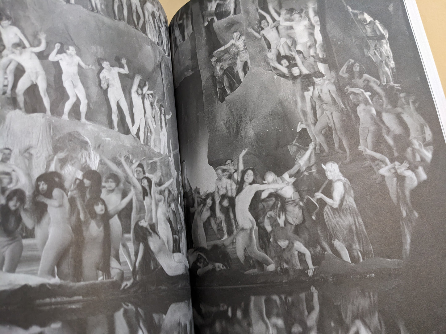 Scene from early Satanic-themed cinema showing hellish visions and occult gatherings, as featured in 'Satanic Shadows'.