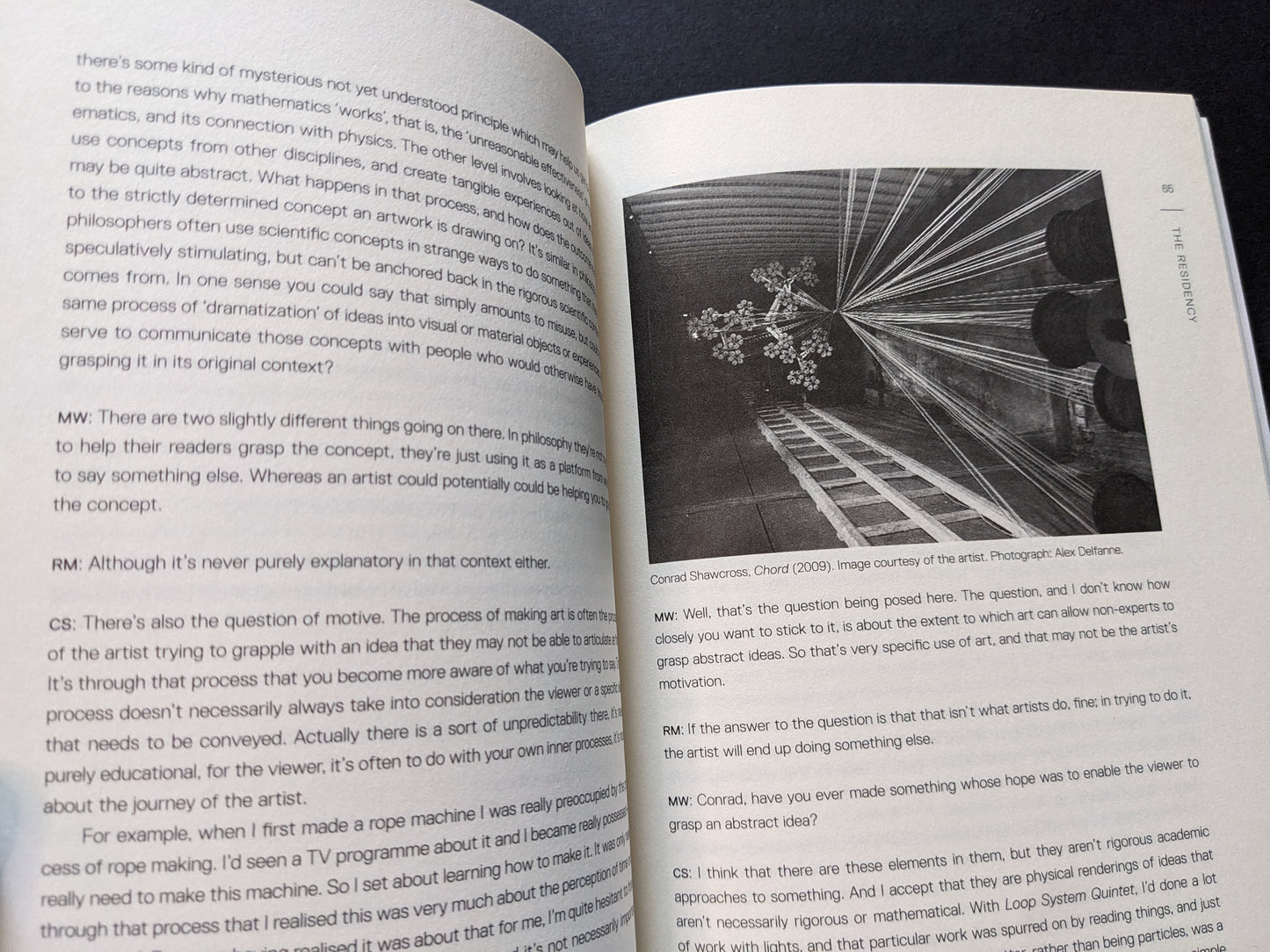Black-and-white documentation of Shawcross' installation work.