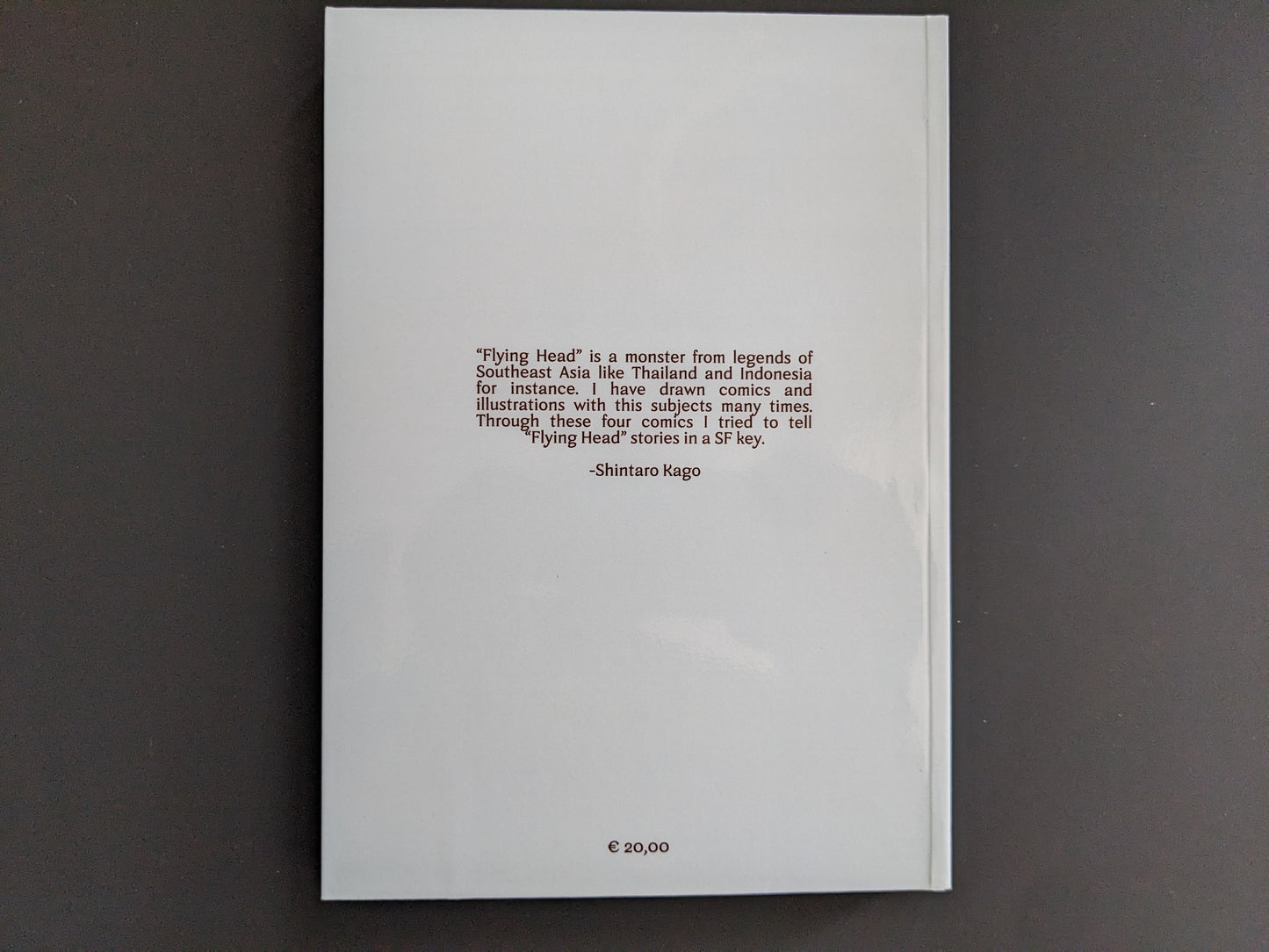 Back cover with quote by Shintaro Kago about Southeast Asian folklore and science fiction storytelling