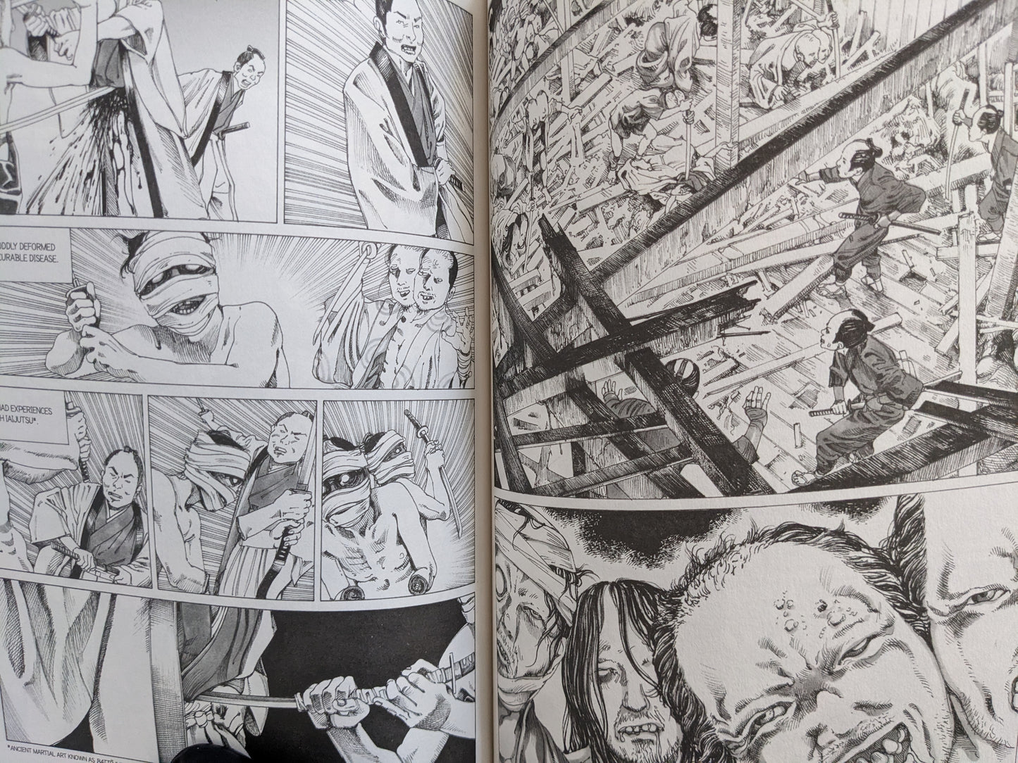 Violent and grotesque action scenes from 'The Princess of the Never-ending Castle' by Shintaro Kago.