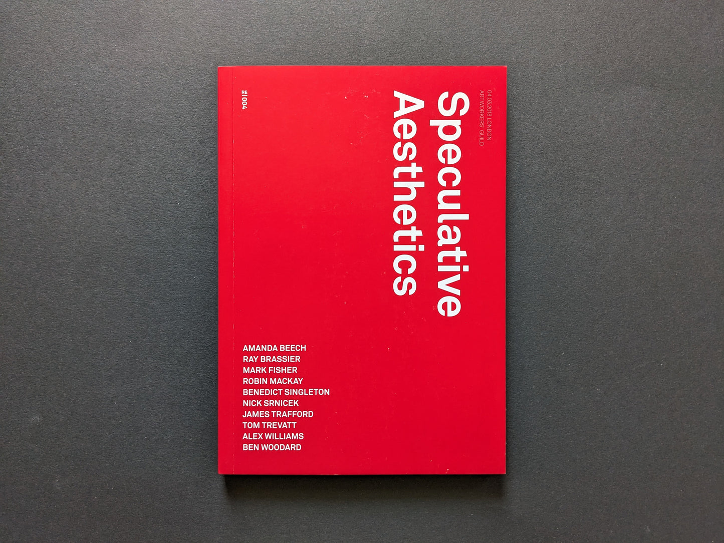Cover of the book Speculative Aesthetics with red minimalist design.