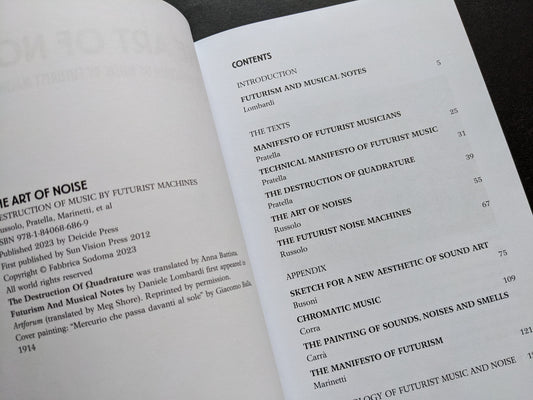 Title page and copyright info of The Art of Noise, published by Deicide Press in 2023.