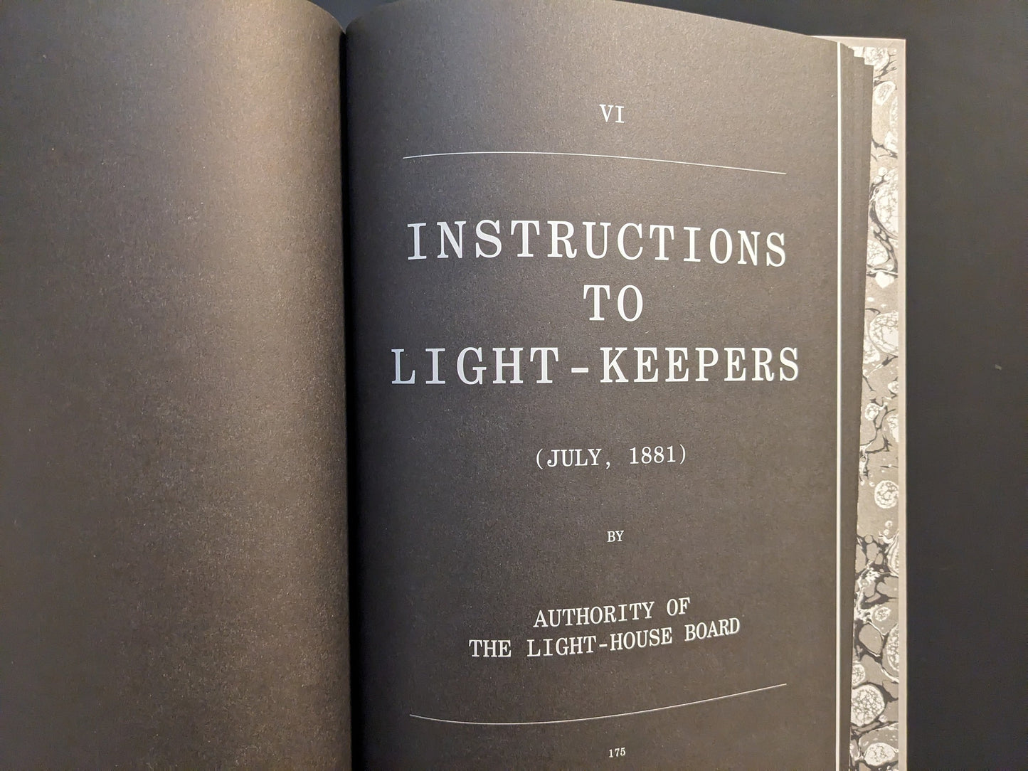 Section title “Instructions to Light-Keepers (July 1881)” from The Lighthouse Screenplay Book.