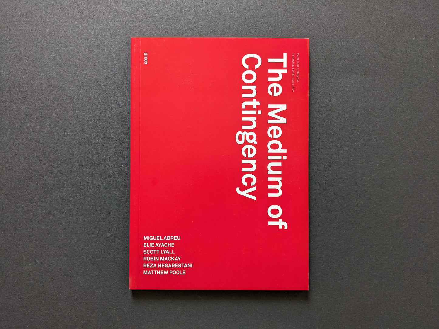 Cover of “The Medium of Contingency” (Urbanomic, red cover)