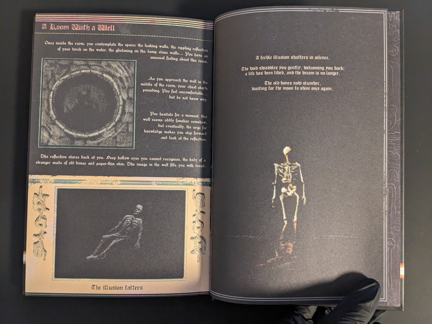 Illustration of skeletal figure with mystical illusion theme from Vermis I – Lost Dungeons and Forbidden Woods (Forsaken Edition).