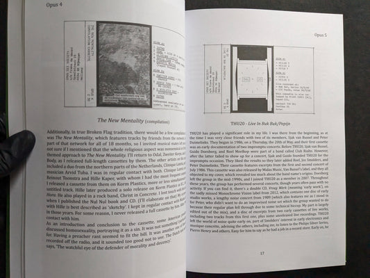 Interior spread from We Know How To Hate featuring The New Mentality compilation and a THU live cassette release.