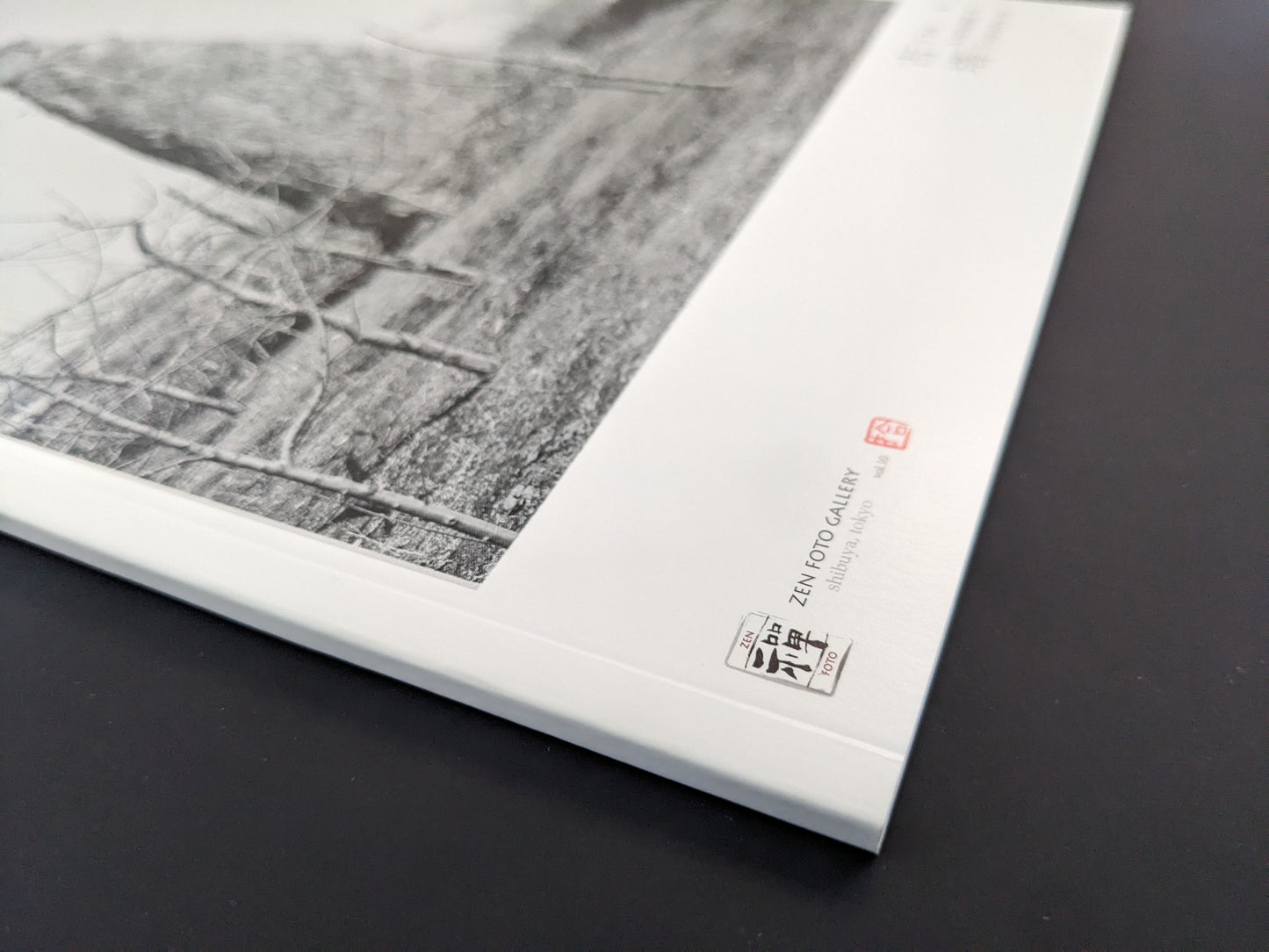 Close-up of The Ancient Towers softcover photobook by Zhang Yu-Ming, detail of the cover image with stone pagoda.