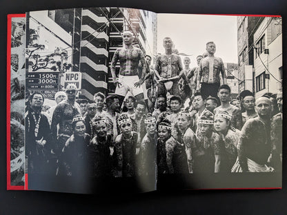 Group portrait of tattooed men at a Japanese festival