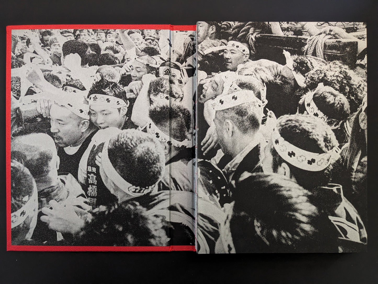 Black-and-white street scene during Sanja Matsuri