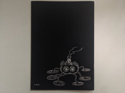 Back cover of Assassin Child on black ground, showing a tentacled smoking creature and printed price