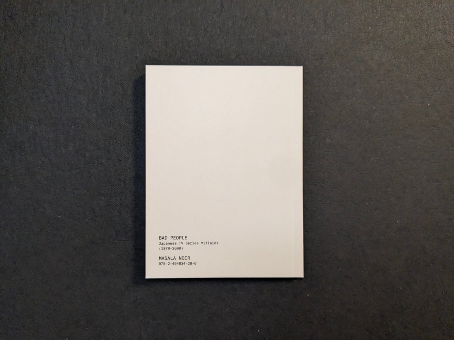 Back cover of Bad People: Japanese TV Series Villains by Masala Noir.