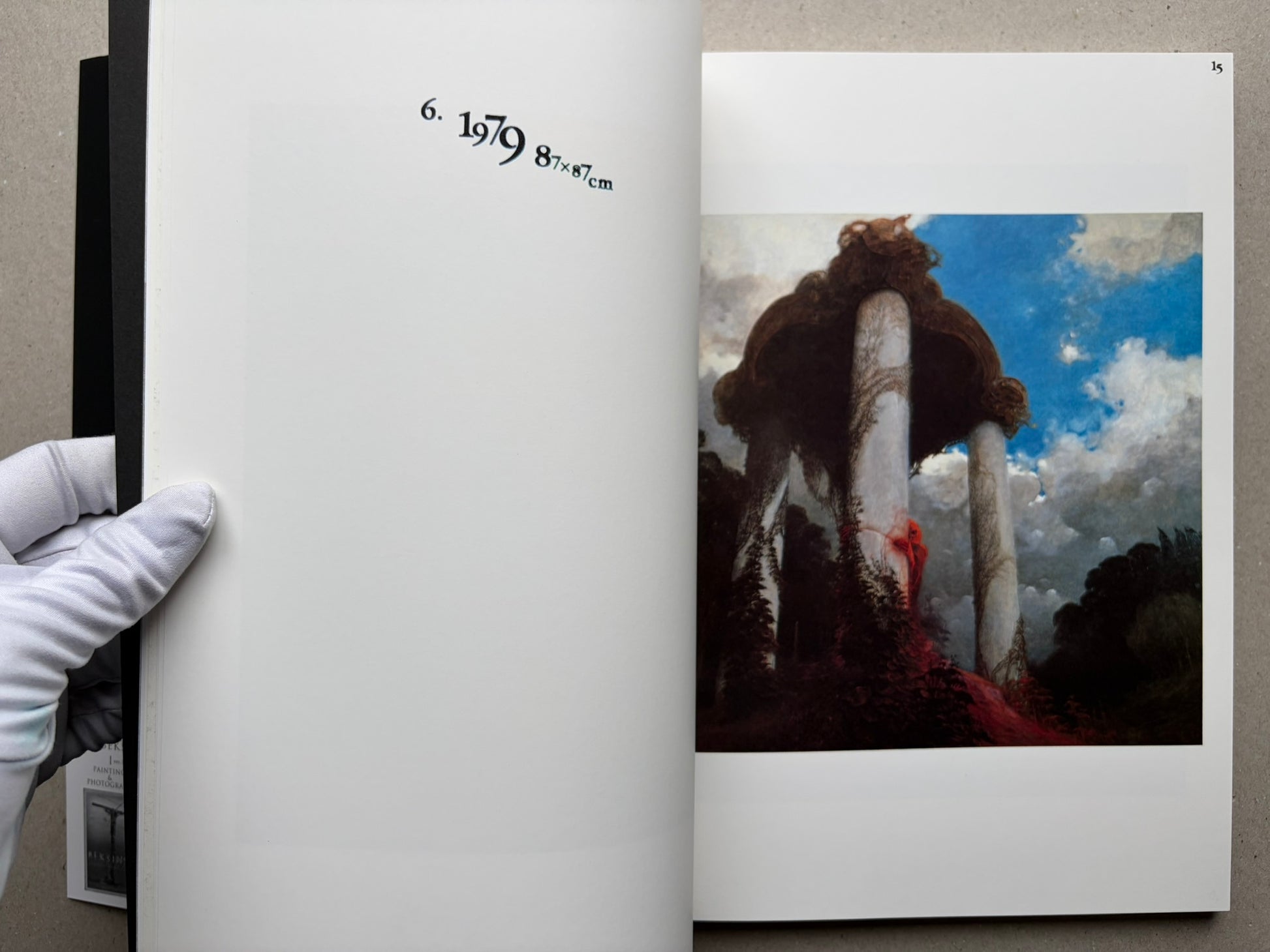 Interior spread from Beksinski 1929-2005 showing another reproduction on the right-hand page.
