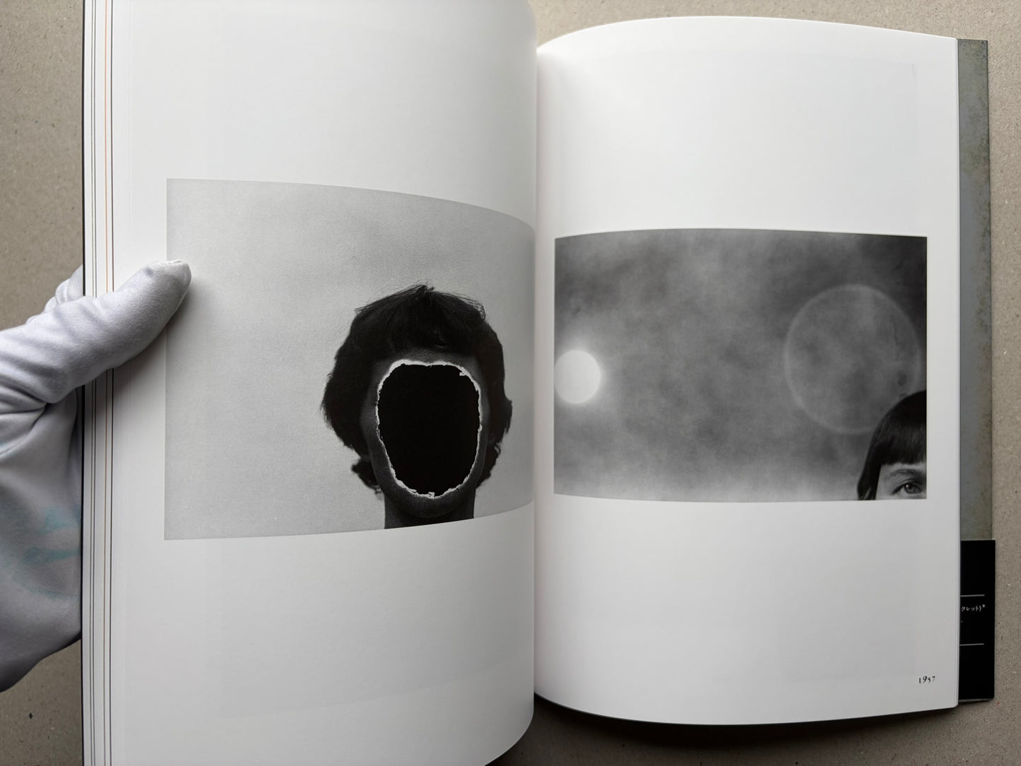 Black-and-white portrait spread from Beksinski - The Collected Works I ver. 1.2, with a face collage on the left and a man in a dark setting on the right.