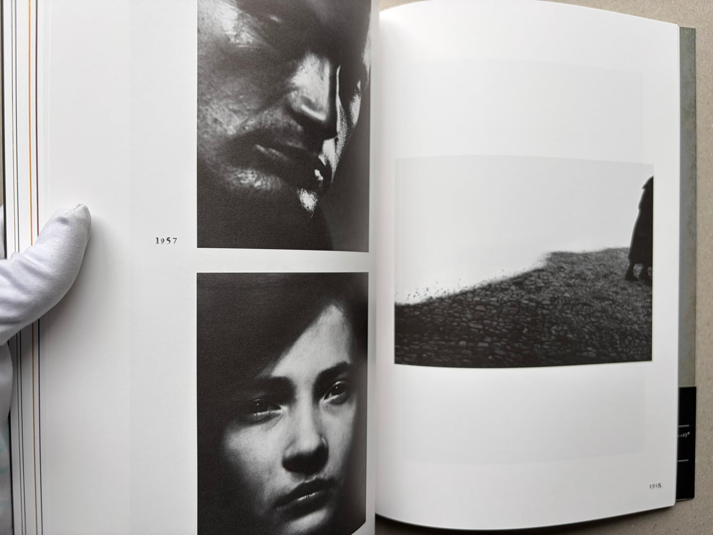 Black-and-white photo spread from Beksinski - The Collected Works I ver. 1.2, showing portrait and street photographs from the 1950s.