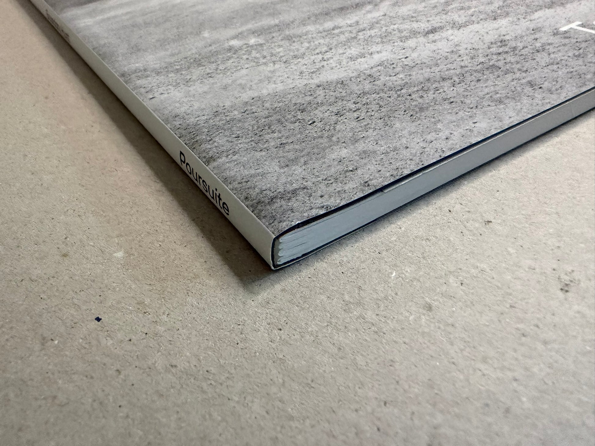 Boundary Hunt by Toshio Shibata, close view of the lower cover edge and spine with Poursuite Editions visible.
