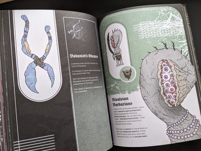 Illustration of Bivalvian Barbarians and other strange entities from Bramble.