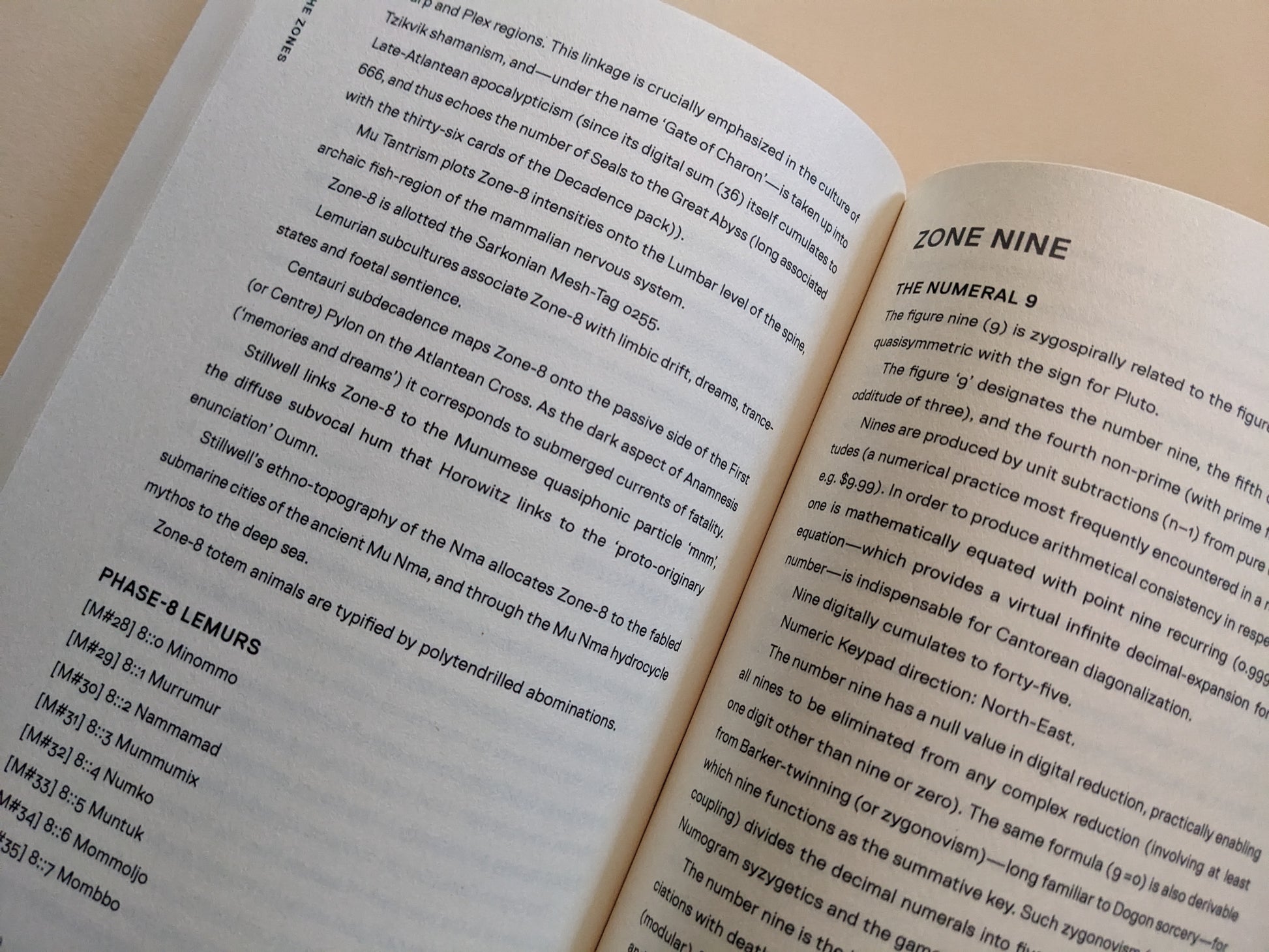 CCRU Writings 1997–2003 – book photo, showing details of pages