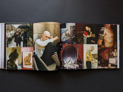 Intimate photo collage of Ian Johnstone, his tattoos, private life, and living spaces