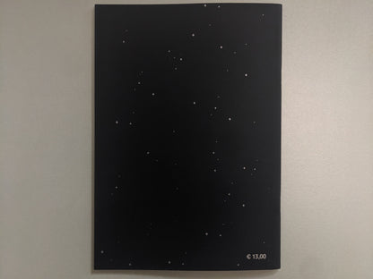 Back cover of Crystal Bone Drive by Tetsunori Tawaraya – minimalist starfield design with printed price (€13,00)