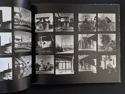 Contact sheet style page from 1980s Remnants by Daido Moriyama with multiple urban snapshots
