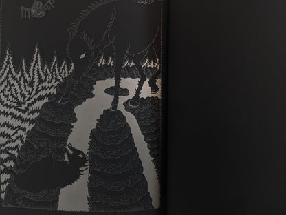 Final page from Dimensional Flats – skeletal horse walking through alien forest of layered terrain