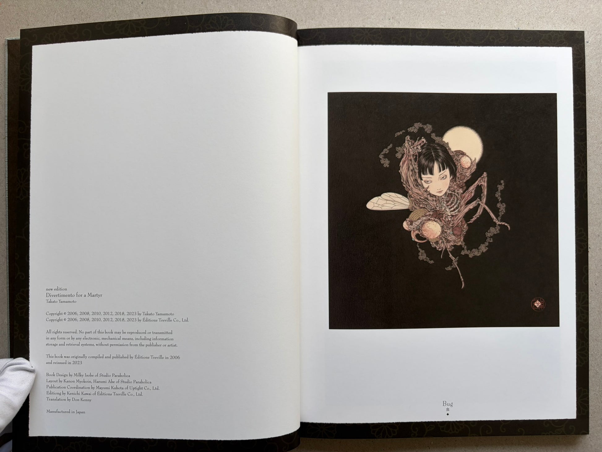 Divertimento for a Martyr – Takato Yamamoto New Black Edition, two-page illustrated spread