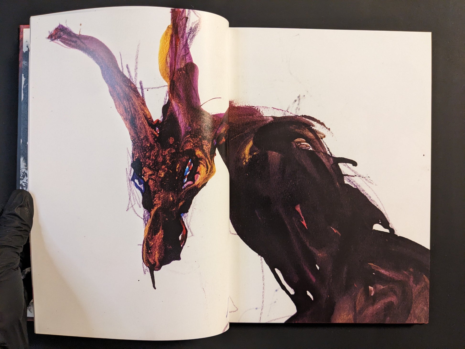 Abstract dark figure emerging in vibrant colors from Eidola of Set