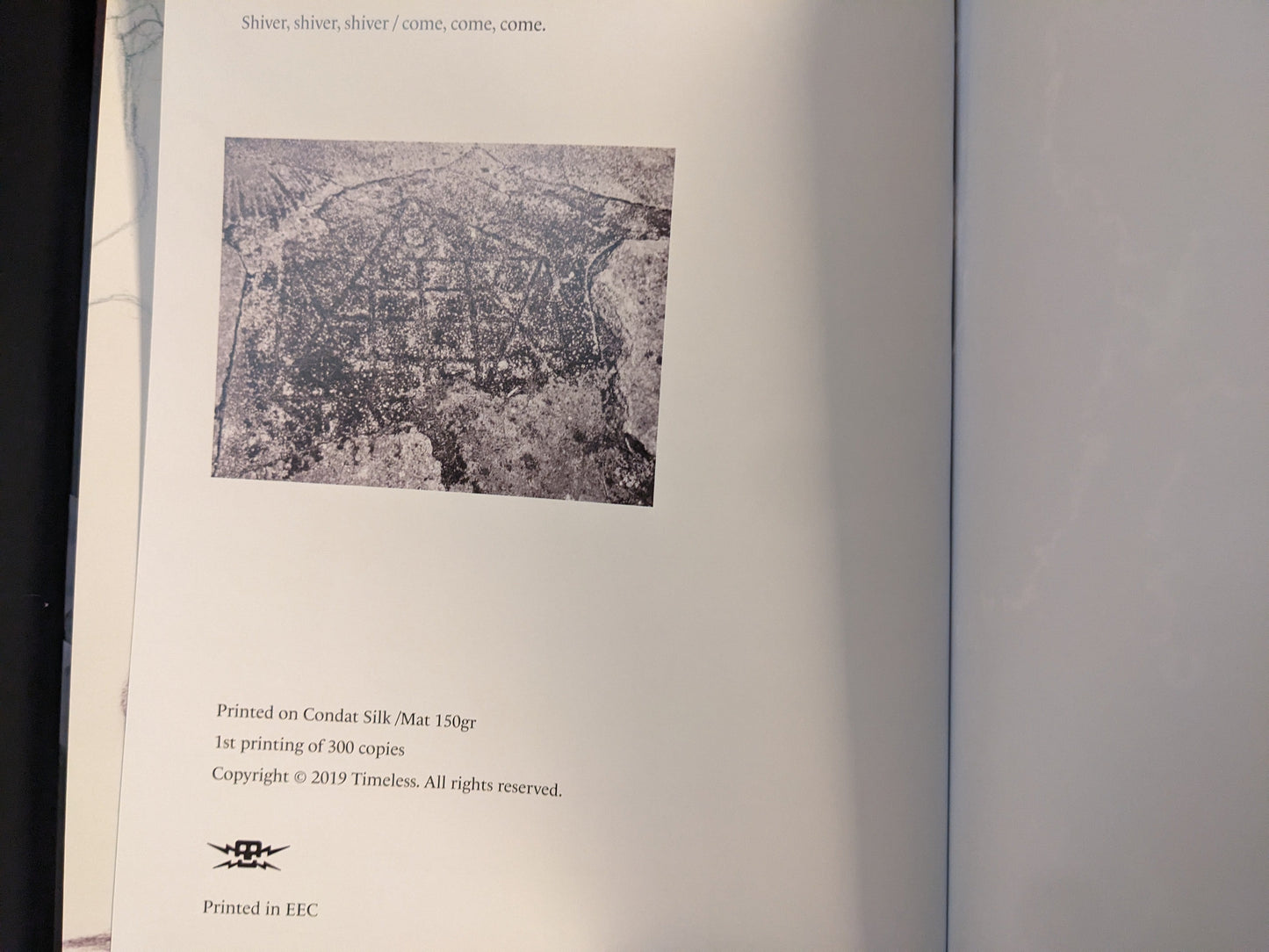 Colophon page of the book "Eidola of Set – The Art of Skullflower", showing edition details