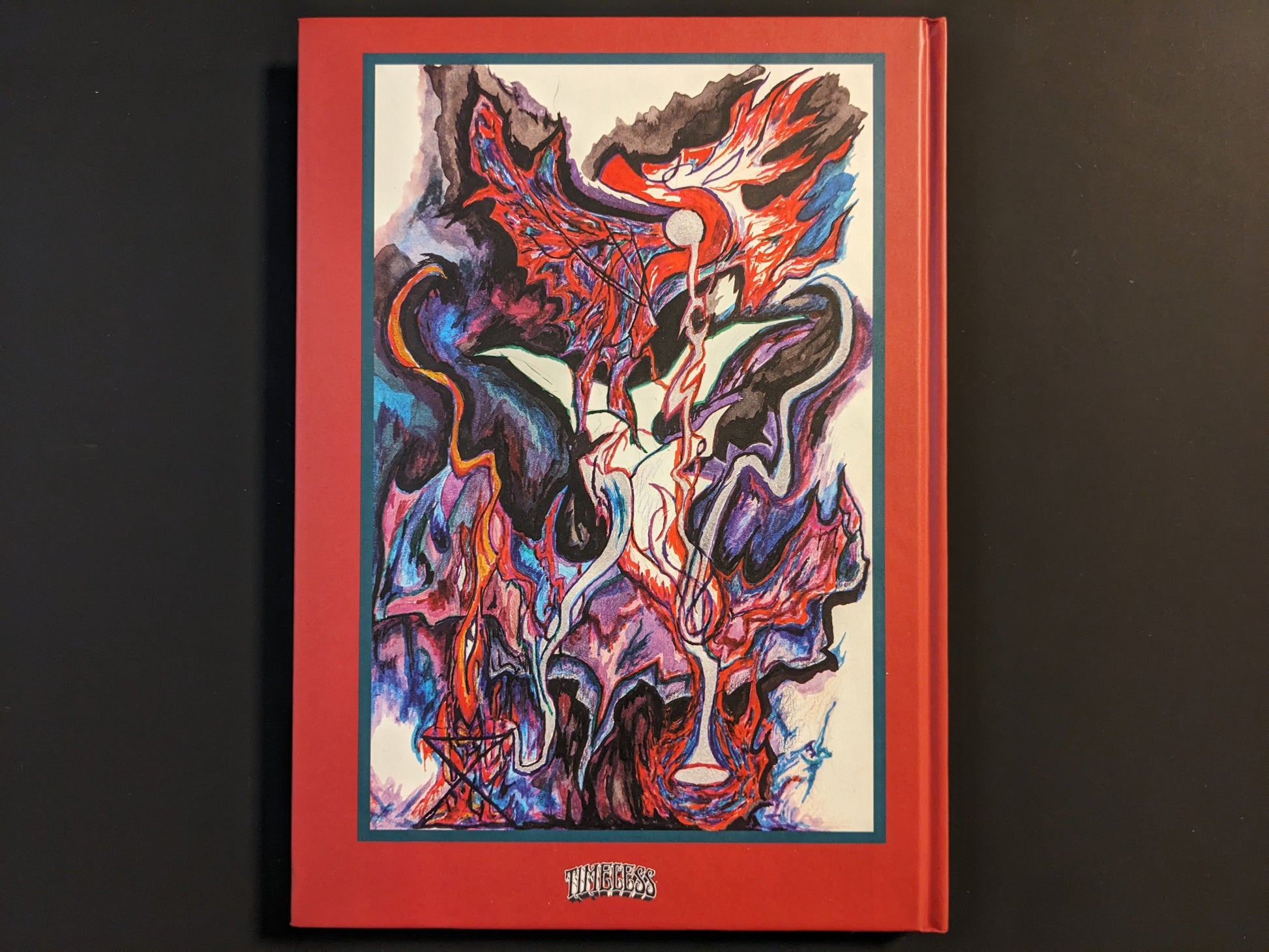 Back cover of Eidola of Set – The Art of Skullflower with dark abstract artwork