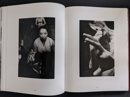Diptych featuring Butoh dancers in dramatic black-and-white composition with deep shadows and abstract poses.