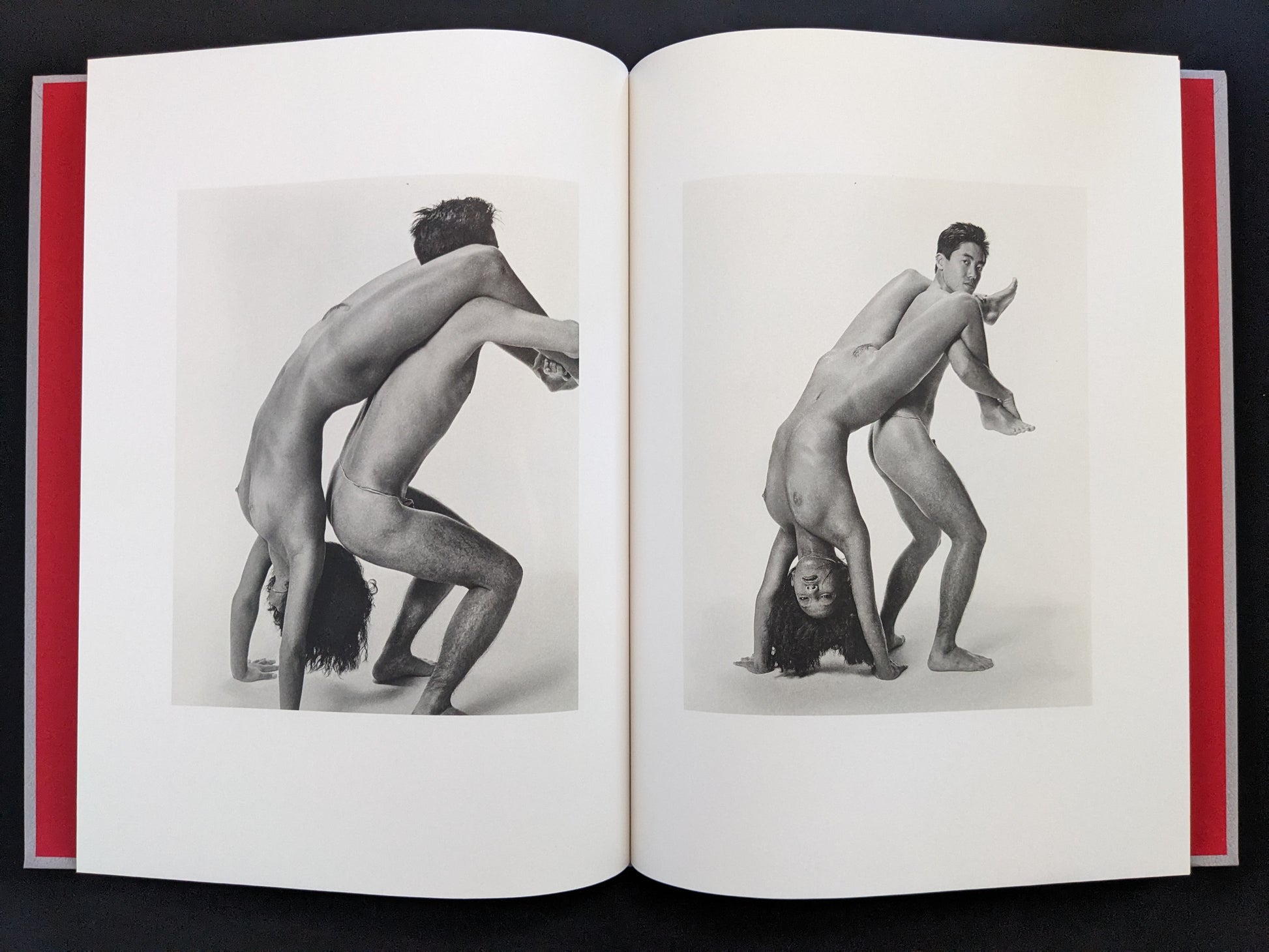 Acrobatic nude poses of male and female subjects from Eros Lost by Seiji Kurata.