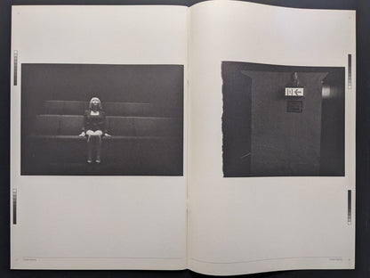 Open book Far East Obsession by Mark Pearson showing black and white images of a person on a dark background